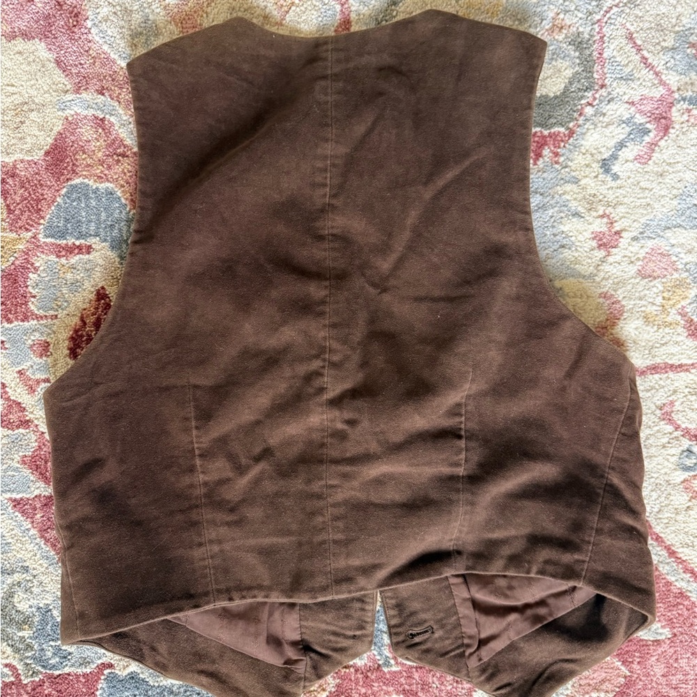 Vintage GAP Chocolate Brown Vest with Button Closure - Picture 2 of 7
